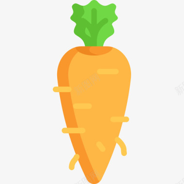 胡萝卜营养4扁平图标图标