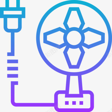 风扇家用电器9梯度图标图标