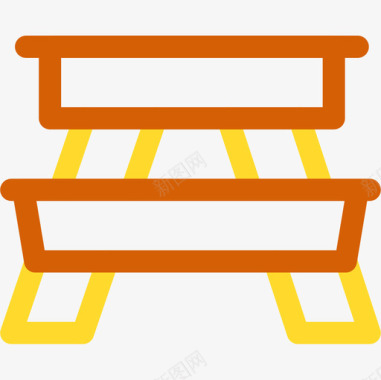 野餐桌野餐41线性颜色图标图标