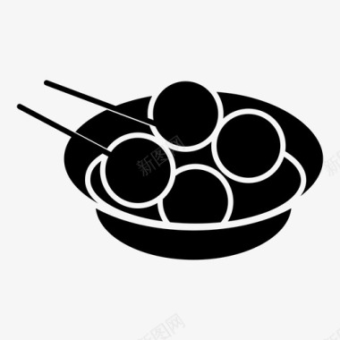 串辛辣食物字形固体图标图标