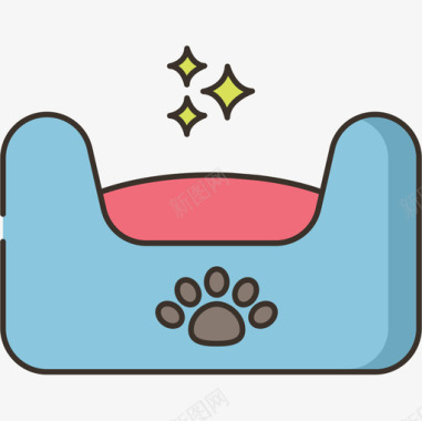 床照宠物床兽医36线性颜色图标图标