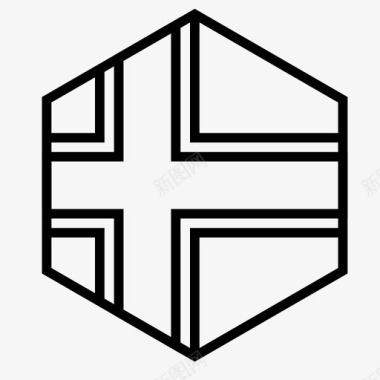 六边形的轮廓布维岛国旗布维岛bvt图标图标