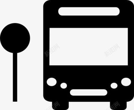 公共标识红公共汽车交通工具旅行图标图标