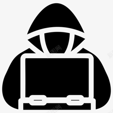 网络摄像头黑客电脑黑客网络犯罪图标图标
