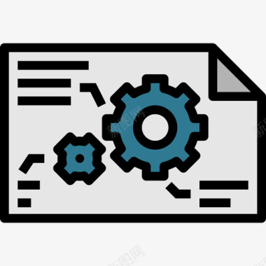 草稿工业50线颜色图标图标