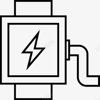 智能插座智能手表充电电缆能源图标图标