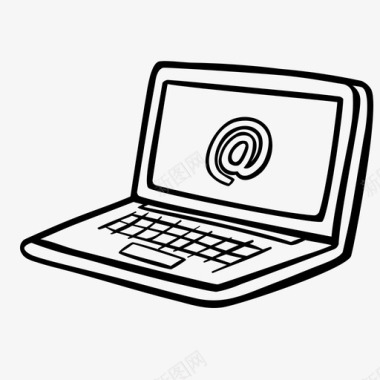 笔记本电脑联系人商务电子邮件图标图标
