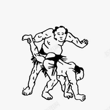 相扑斗士格斗运动图标图标