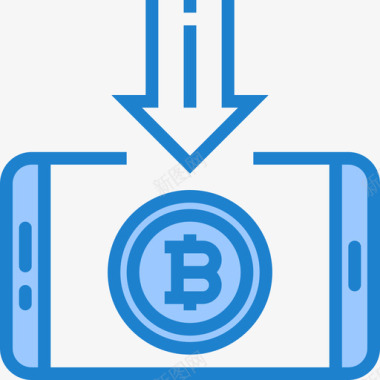 手机一直播图标智能手机比特币77蓝色图标图标