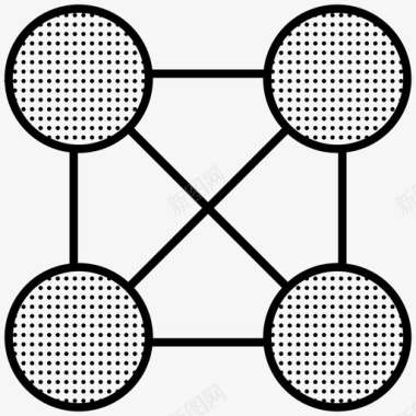 网络云标志模型网络模型点图标图标