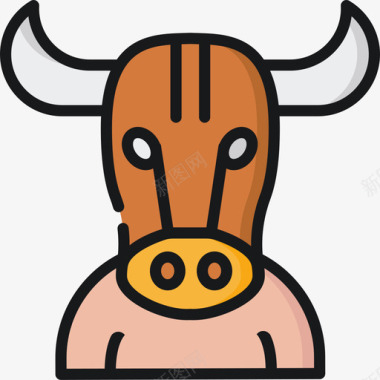 牛头怪希腊神话7线性颜色图标图标