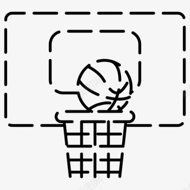 篮球球门体育虚线图标图标