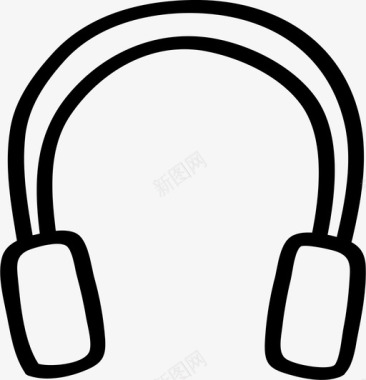 耳机音乐手绘图标图标