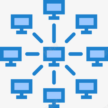 网络通信网络5蓝色图标图标