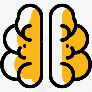 大脑研究科学9颜色省略图标图标