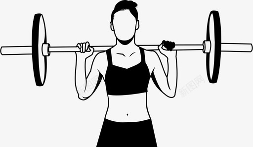 杠铃杠铃锻炼女人运动女人图标图标