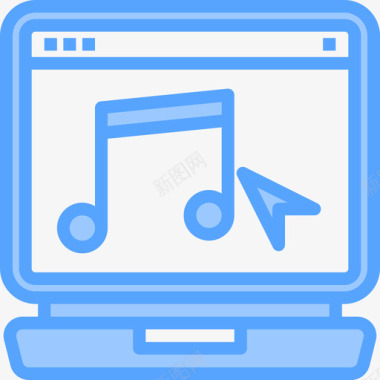 音乐笔记笔记本电脑浏览器5蓝色图标图标
