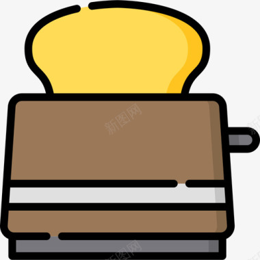 烤面包机电子59线性颜色图标图标