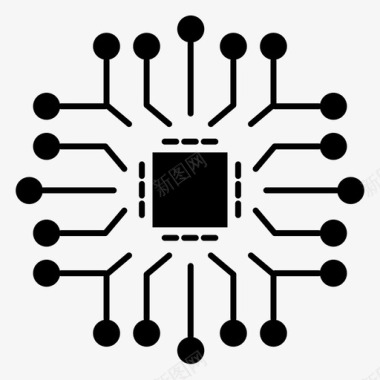 电子回路cpu电子微芯片图标图标