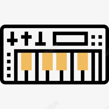 黄色教堂键盘电子设备9黄色阴影图标图标