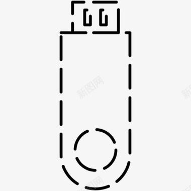 USB闪存usb存储闪存盘电子设备虚线图标图标