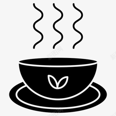 热茶杯子热饮料图标图标