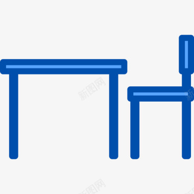 可爱的桌子桌子家具34蓝色图标图标