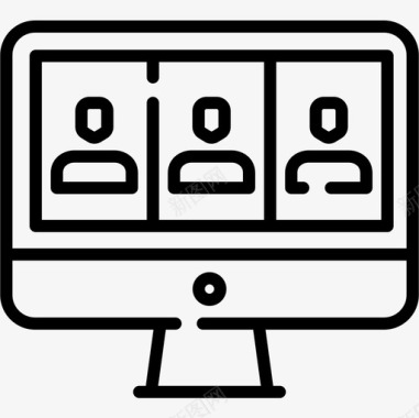 商务谈判会议视频会议团队合作81直线图标图标