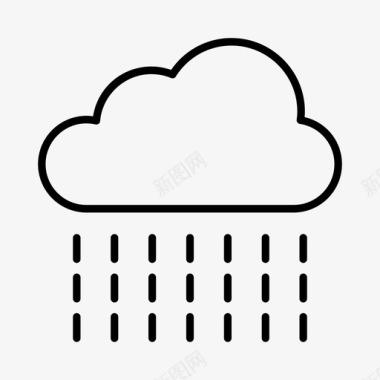 蓝色天气符号下雨预报阵雨图标图标