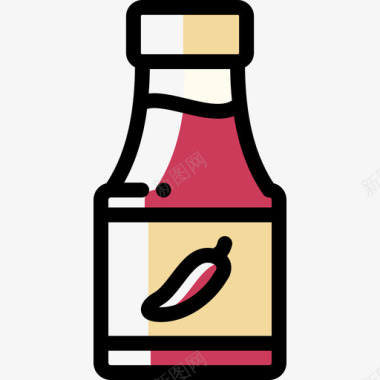 辣椒酱亚洲餐厅9颜色省略图标图标