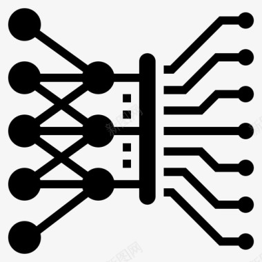 智能人工深度学习图表网络图标图标