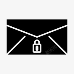 信件安全电子邮件锁定计算机邮件信封图标高清图片