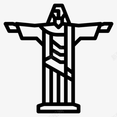 里约矢量经典地标救世主基督救世主巴西图标图标