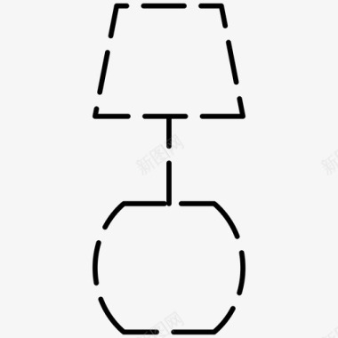 台灯PNG矢量图台灯灯家具虚线图标图标