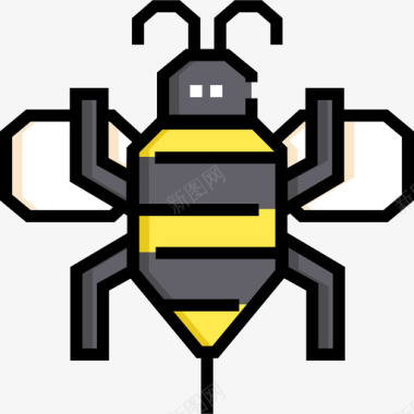 站立的蜜蜂线性过敏蜜蜂14图标图标