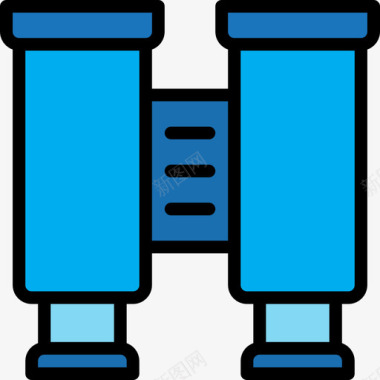 背包旅行双筒望远镜旅行169线性彩色图标图标