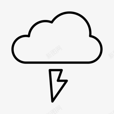 天气符号闪电预报风暴图标图标