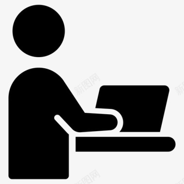 在线工作办公桌笔记本电脑图标图标