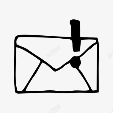 电子邮件信封手绘图标图标