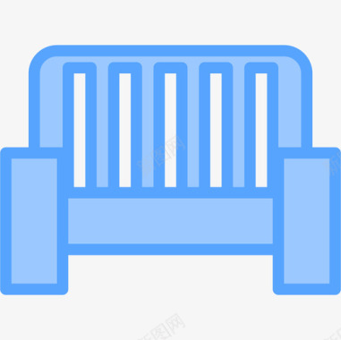 沙发家具101蓝色图标图标