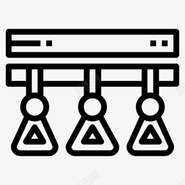 固定器火车站7线性图标图标