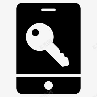 安全移动钥匙锁电话图标图标