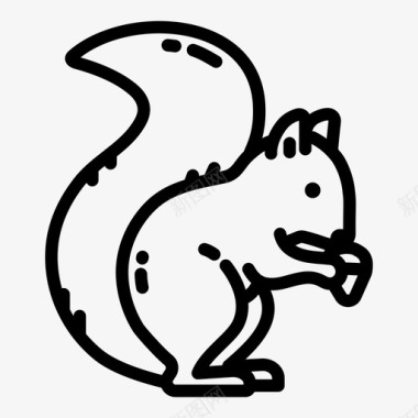 松鼠动物坚果图标图标