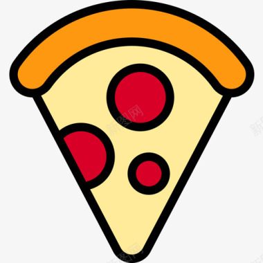 披萨片食品和饮料7线性颜色图标图标