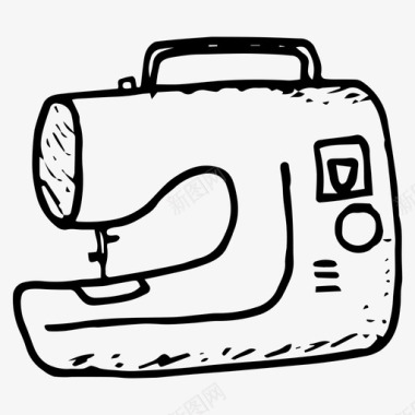 缝纫机手绘针线活图标图标