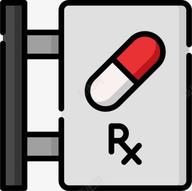 药房标志药房药房34线性颜色图标图标