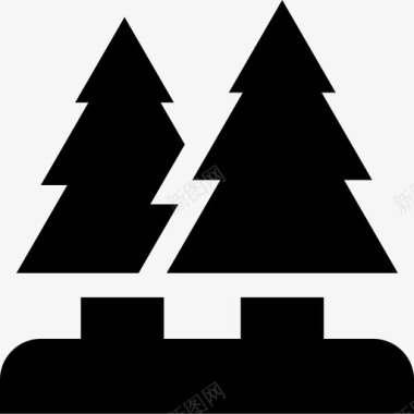 松树松树冬季运动4填充图标图标