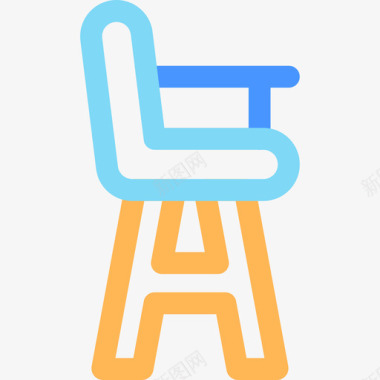 高脚椅婴儿72线性颜色图标图标