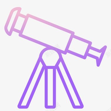 望远镜教育197轮廓梯度图标图标