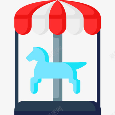 向左旋转旋转木马42号扁平图标图标